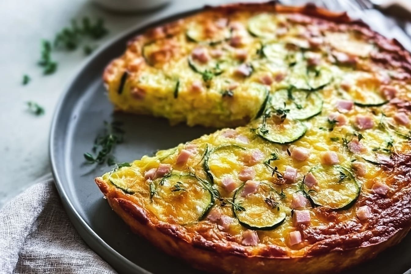 Crustless Ham Zucchini Quiche Recipe 6 Ham And Zucchini Pie