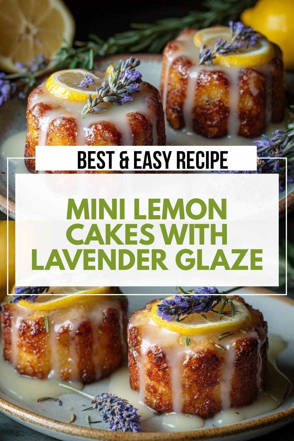 Mini Lemon Cakes With Lavender Glaze
