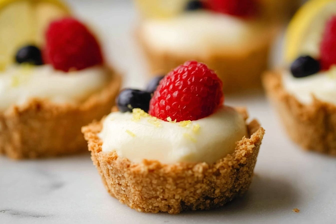 Mini Lemon Cheesecake Tarts Recipe 4 Mini No-Bake Lemon Cheesecake Tarts