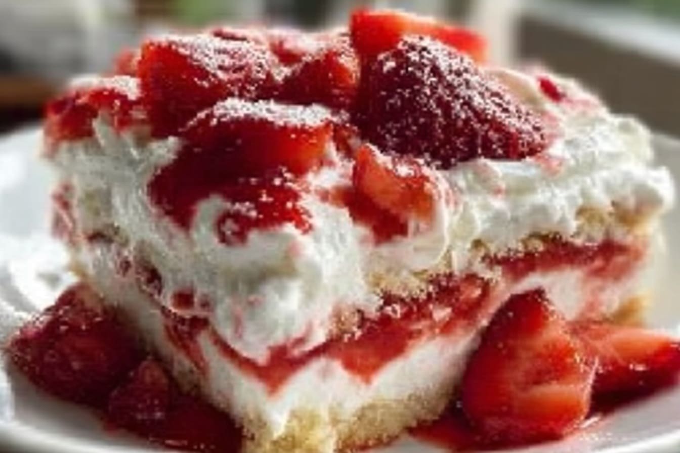 No Bake Strawberry Shortcake Lush Dessert Recipe 6 No-Bake Strawberry Shortcake