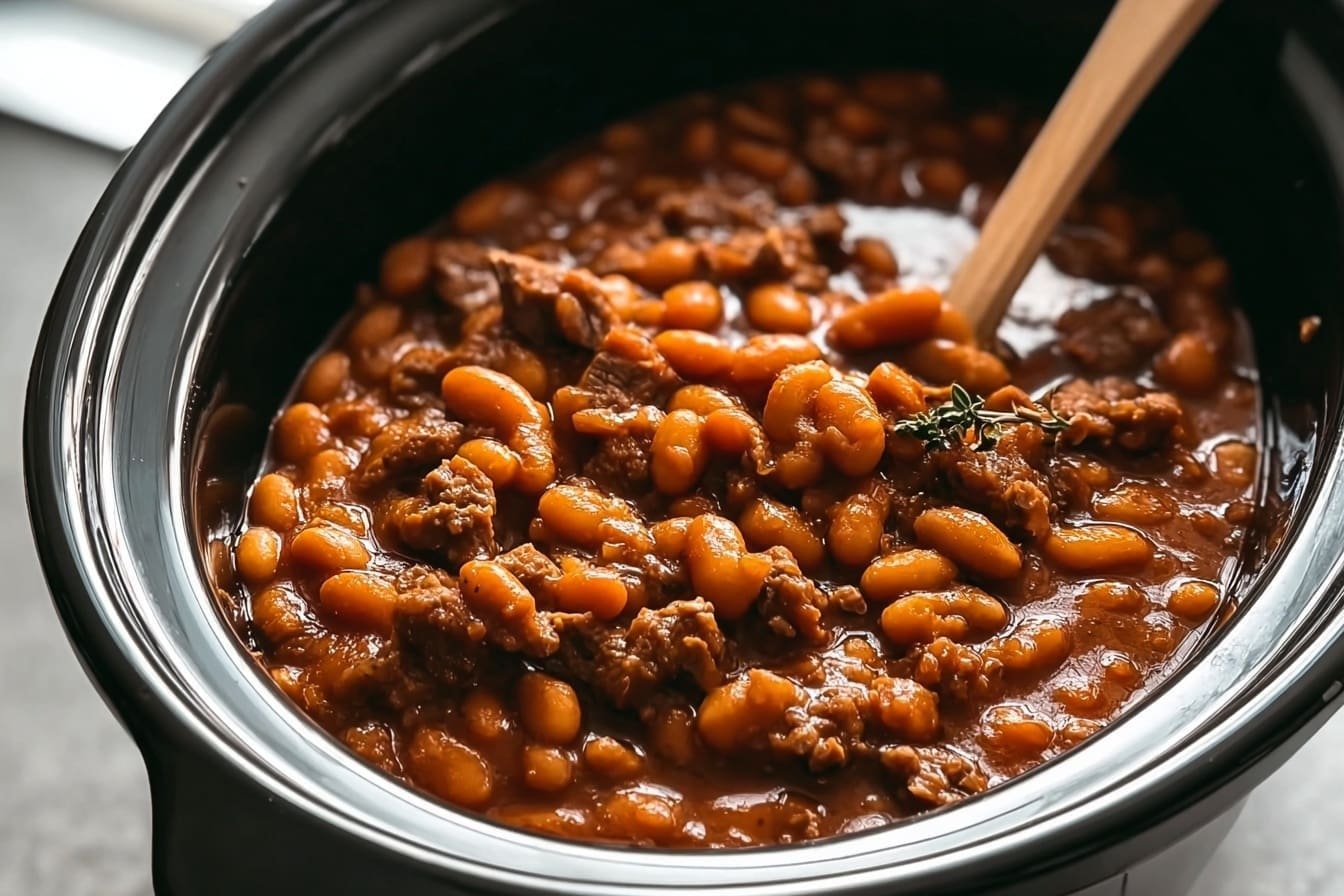 Slow Cooker Pork And Beans Easy Recipe 6 Slow Cooker Pork And Beans