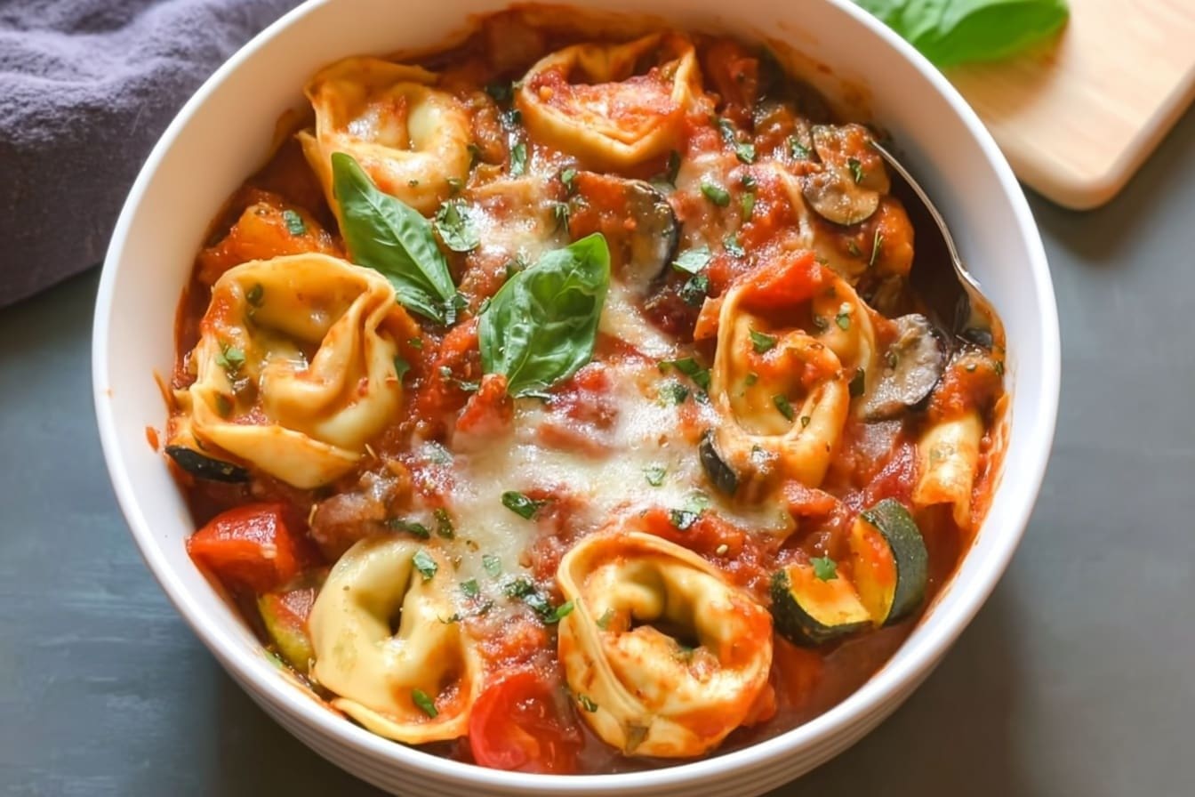 Slow Cooker Vegetable Tortellini Bake 6 Slow Cooker Veggie Tortellini Bake