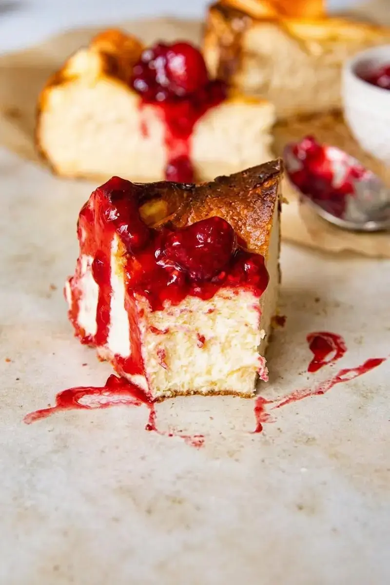 Burnt Basque Cheesecake With Raspberry Compote, Recipes Around The World