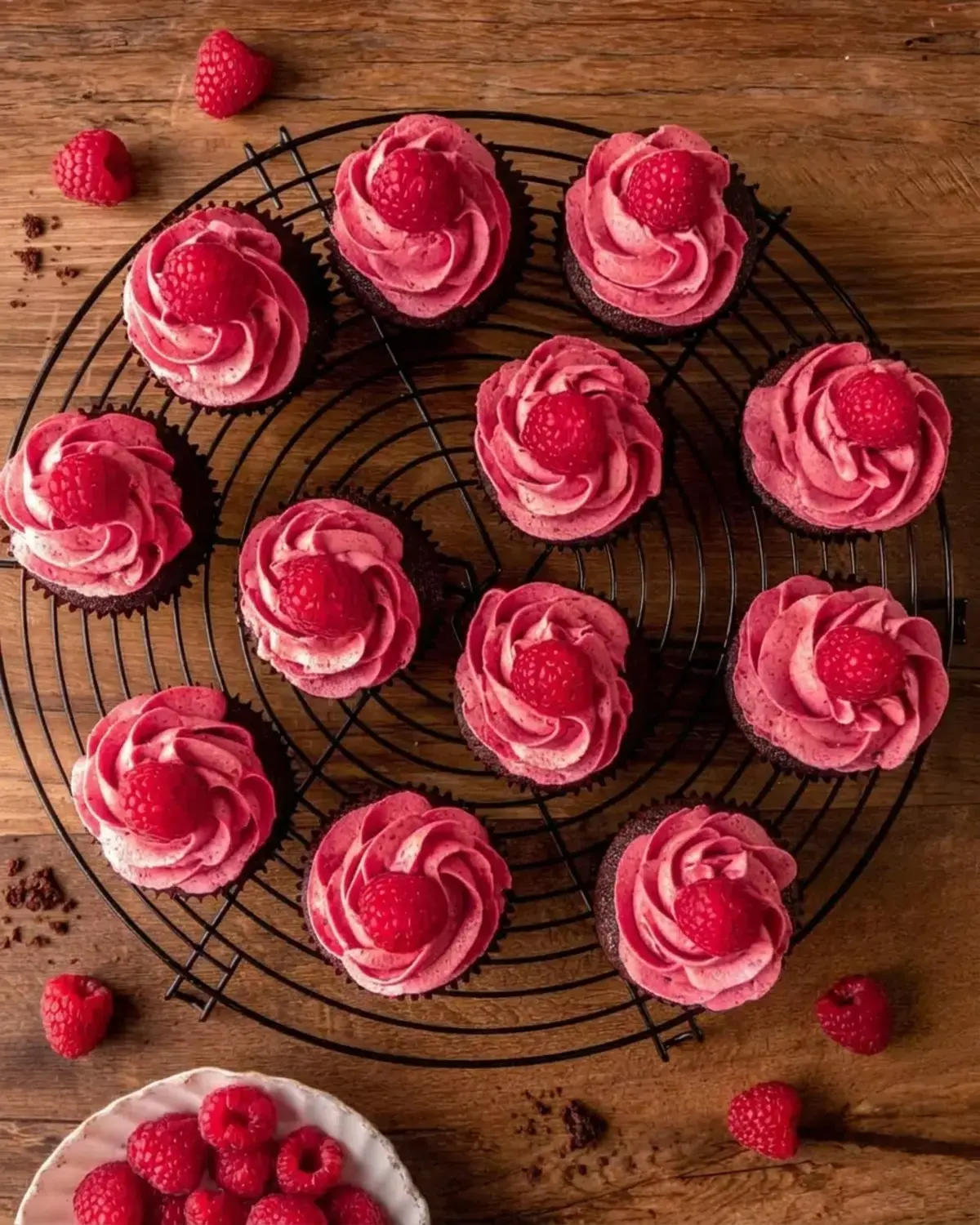 Chocolate Raspberry Cupcakes, Step By Step Instructions