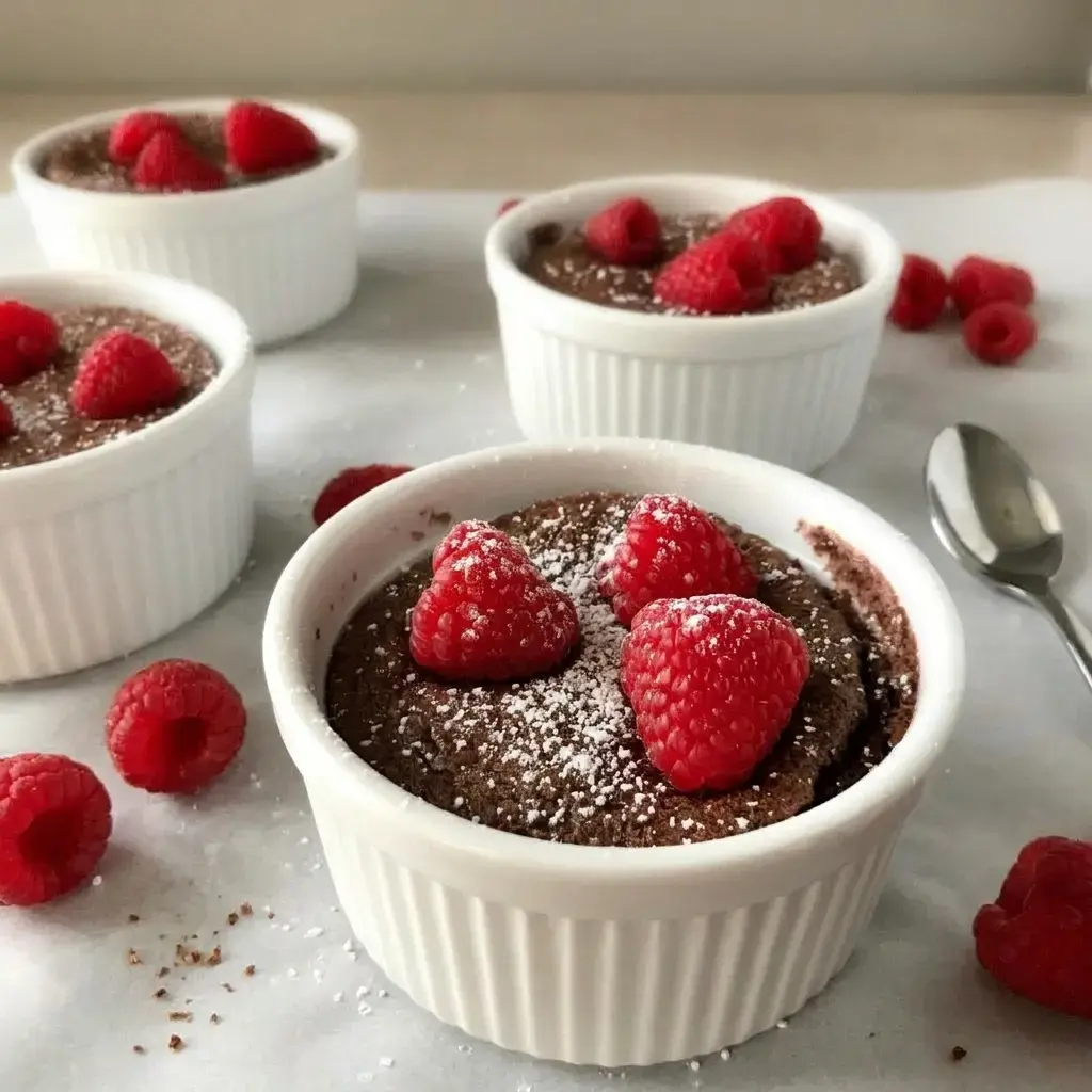 Dark Chocolate Raspberry Mousse Cakes