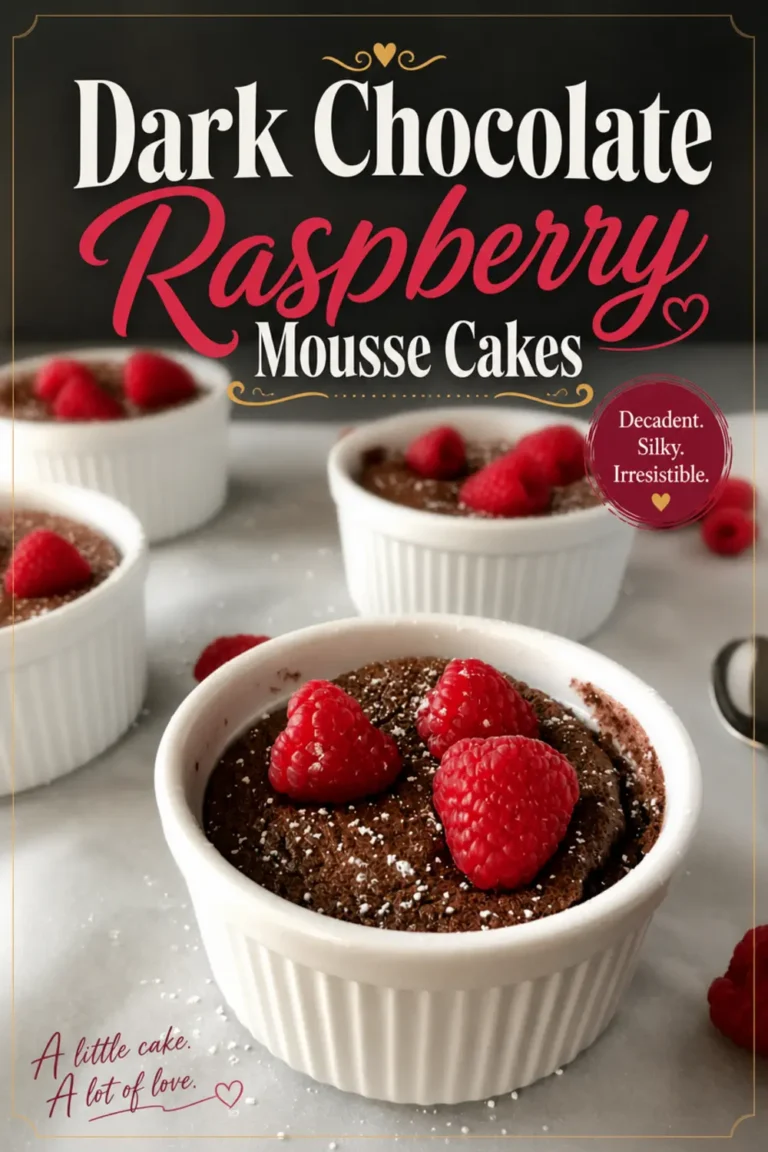 Dark Chocolate Raspberry Mousse Cakes