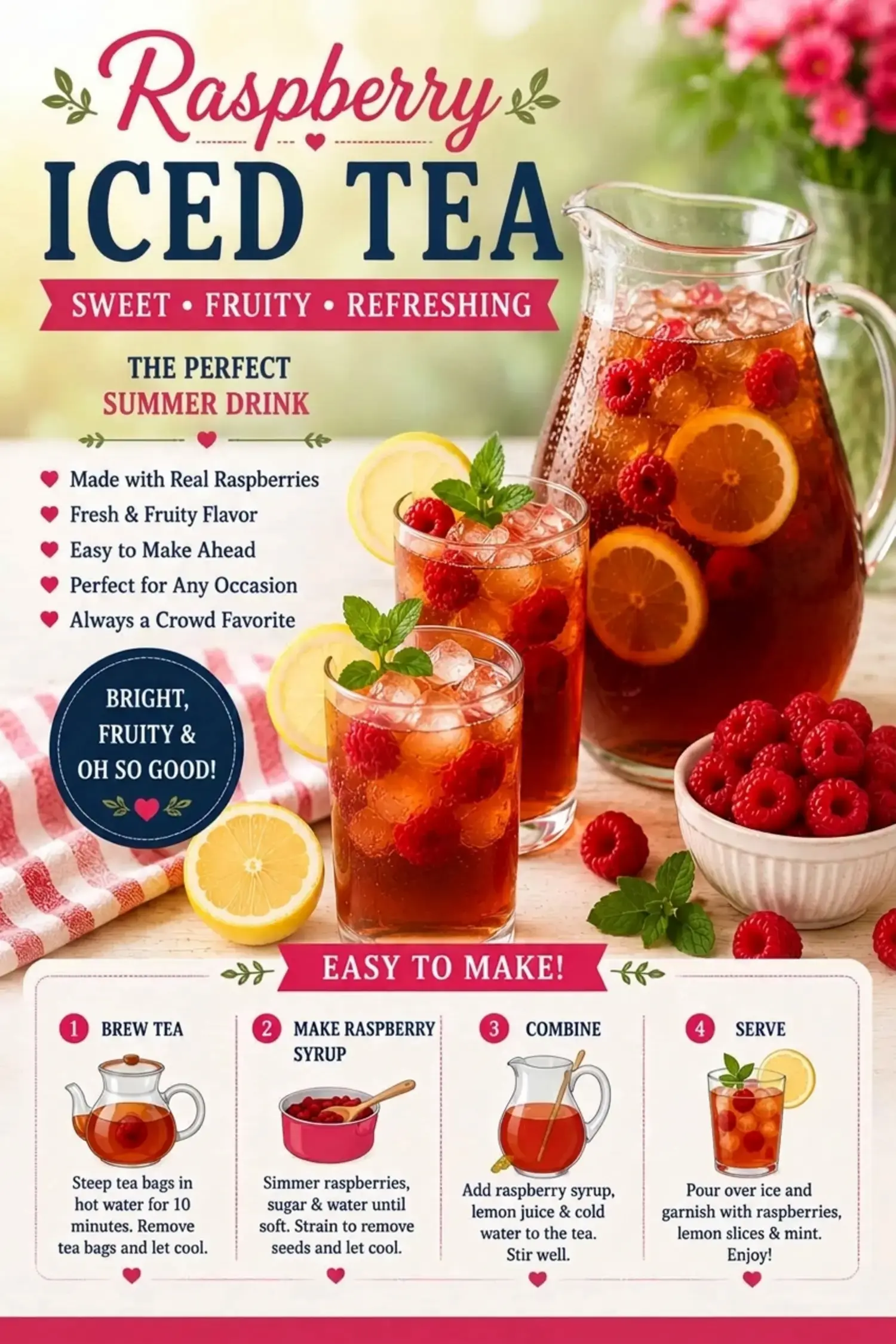 Easy Raspberry Iced Tea: A Refreshing Summer Drink Everyone Asks For 7 Easy Raspberry Iced Tea, Easy Raspberry Iced Tea Everyone Asks For