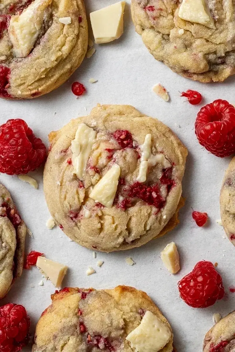 White Chocolate And Raspberry Cookies