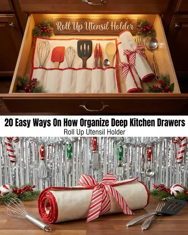 20 Easy Ways On How Organize Deep Kitchen Drawers For A Clutter-Free Kitchen 8 20 Easy Ways On How Organize Deep Kitchen Drawers, Roll Up Utensil Holder