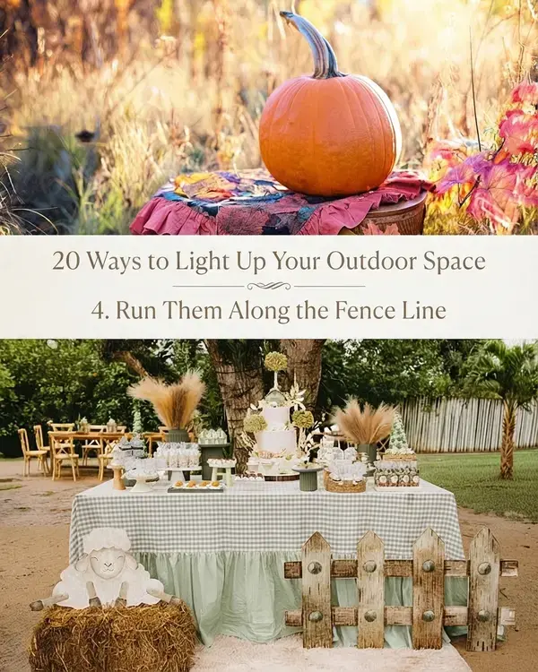 20 String Light Ideas To Create A Cozy Backyard Retreat 9 20 String Light Ideas, 4. Run Them Along The Fence Line