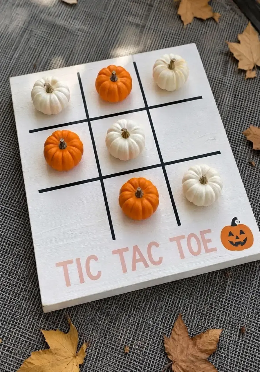 22 Halloween Carnival Party Ideas For A Family-Friendly Backyard Bash 9 22 Halloween Carnival Party Ideas, 7. Pumpkin Tic-Tac-Toe