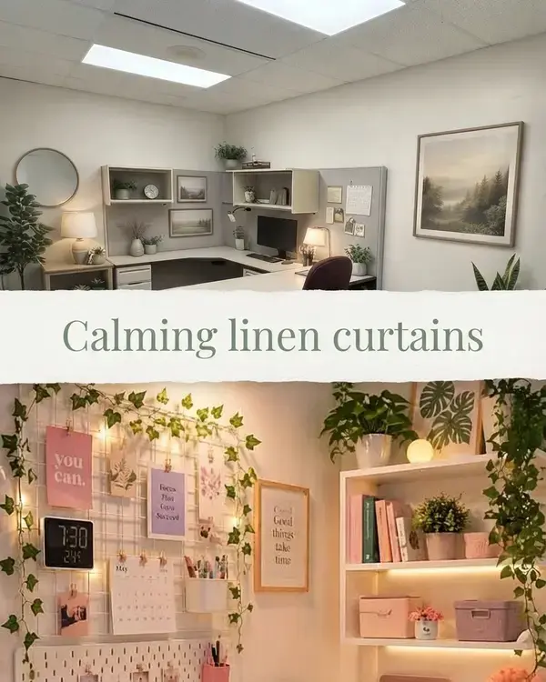Best 20+ Therapy Office Ideas, Calming Linen Curtains