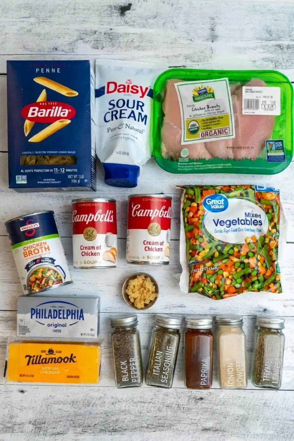 Crock Pot Chicken Pot Pie Pasta, Ingredients