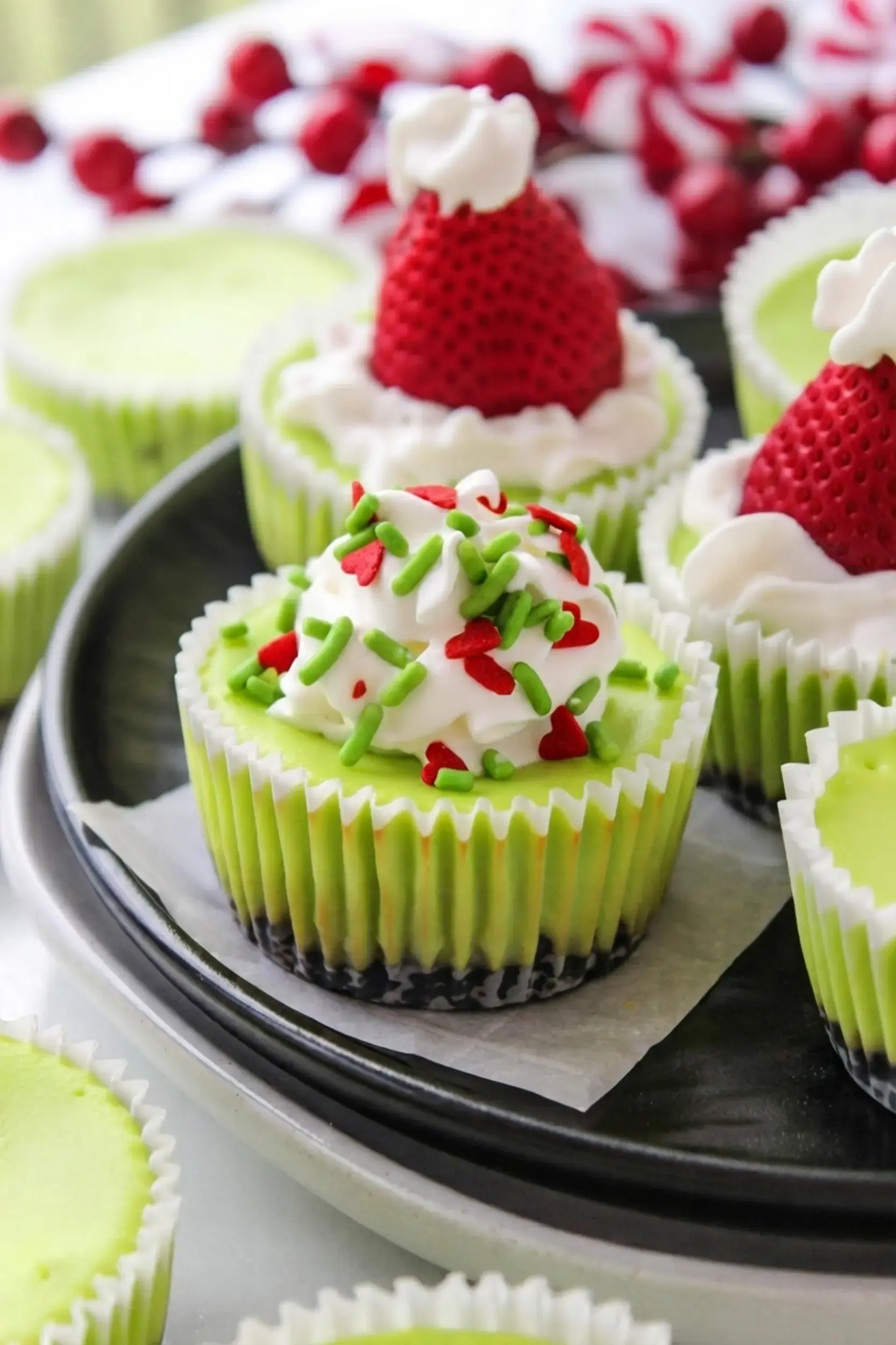 Grinch Mini Cheesecakes
