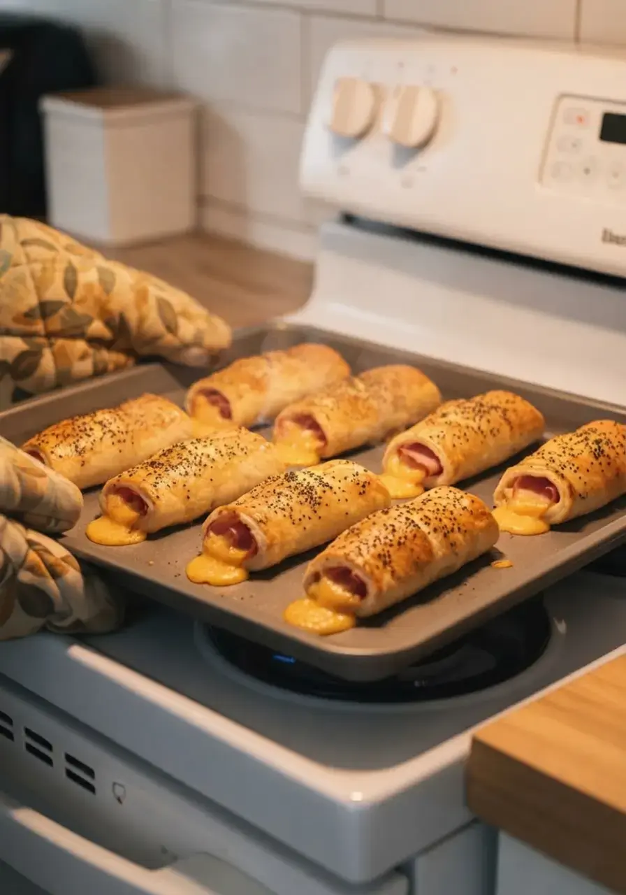 Ham And Cheese Sticks: A Quick Party Snack Everyone Will Love 26 Ham And Cheese Sticks, Step 5: Bake Until Golden