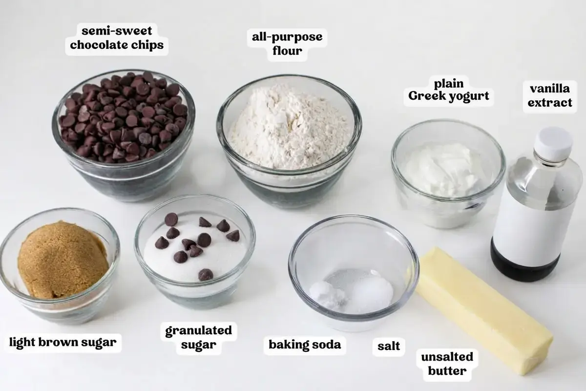 Yogurt Chocolate Chip Cookies - Soft And Chewy Greek Yogurt Cookies 16 Yogurt Chocolate Chip Cookies, Ingredients